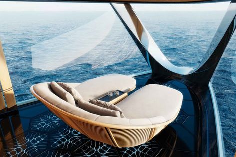 sinot's hydrogen-powered superyacht unveiled at monaco yacht show Ecommerce Lifestyle, Aqua Room, Monaco Yacht Show, Lifestyle Entrepreneur, Hydrogen Fuel Cell, Hydrogen Fuel, Outdoor Entertaining Spaces, Yacht Interior, Yacht Design