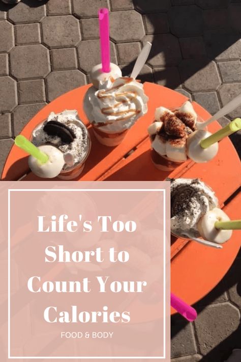 Life is TOO SHORT to count your calories. Would you rather enjoy your food and the people you're around, or count how many calories are in a banana? Learn how to ditch dieting and never count calories again! Get your life and freedom back that don't involve counting the numbers in your food. #calories #countingcalories #caloriecounting #bodyimage #intuitiveeating #dieting #icecream #dessert #nutrition Stop Caring What Others Think, Calorie Counting App, Caring What Others Think, Healthy Body Image, Improve Body Image, Count Calories, Healthy Body Images, Food Rules, Life's Too Short