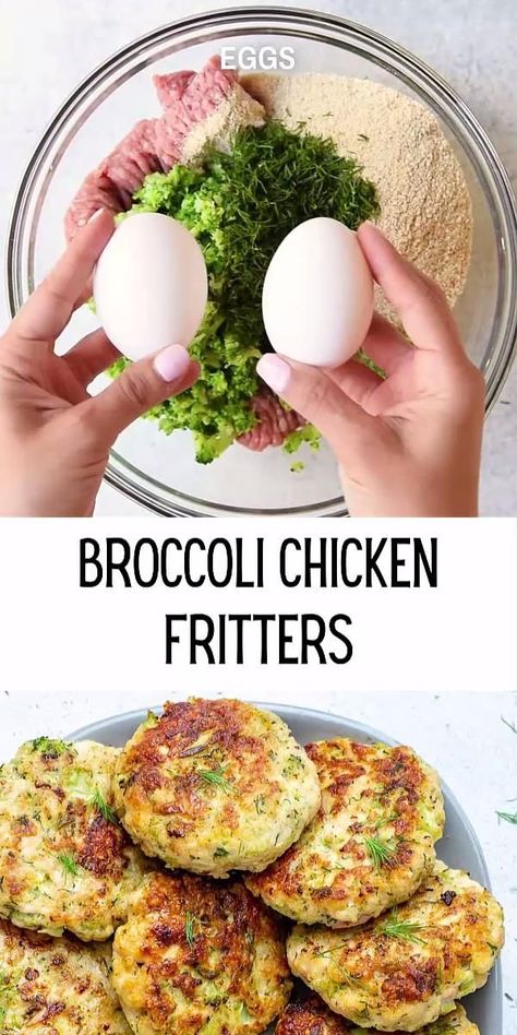 Chicken Fritters, Makanan Rendah Kalori, Resepi Biskut, Broccoli Chicken, Healthy Baby Food, Health Fitness Nutrition, Resep Diet, Healthy Toddler Meals, Makanan Diet