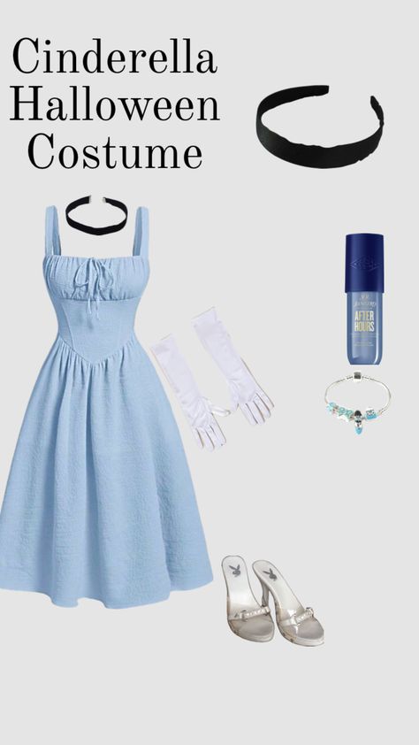 cinderella halloween costume! the dress, chocker, headband and gloves all are from shein #costumeideas #outfitinspo #cinderella #cinderellaaesthetic #halloweencostumrideas #costumeideas #fitinsporation Cinderella Dress Costume, Cinderella Halloween Costume, Fun Halloween Outfits, Halloween Makeup For Kids, Cinderella Outfit, Cinderella Aesthetic, Purim Costumes, Modern Cinderella, Disney Princess Costumes