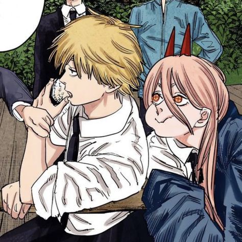 Denji and Power Denji And Power, Power Manga, Denji Power, Dekorasi Halloween, Snk Cosplay, 5 Anime, Chainsaw Man, Matching Pfp, Chainsaw