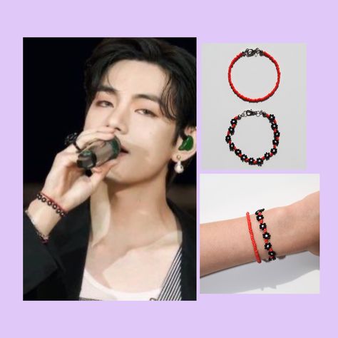 Beaded Accessories Diy, Beaded Bracelet Sets, Bts Bracelet Diy, Taehyung Bracelet, Taehyung Beads Bracelet, Kpop Bead Bracelets, Kim Taehyung Beaded Bracelet, Jungkook Beaded Bracelet, Taehyung's Bracelet