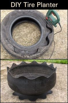 Kursi Ban, Cheap Planters, Diy Tire, Diy Planters Outdoor, Reuse Old Tires, Tire Garden, Tire Planters, Tire Art, Creative Planter