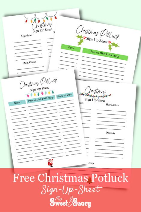 Free Printable Christmas Potluck Sign Up Sheet - My Sweet and Saucy Holiday Potluck Sign Up Sheet, Christmas Food Basket, Christmas Potluck Sign Up Sheet, Planning Christmas Dinner, Food Baskets For Christmas, Free Printable Christmas Signs, Sign Up Sheet Template, Potluck Sign Up Sheet, Brunch Sign