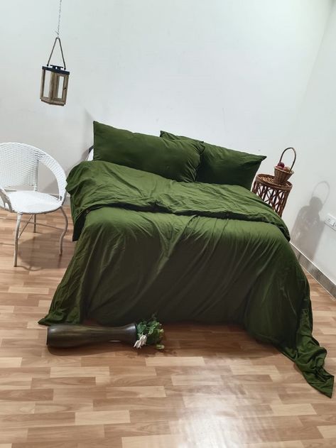 Linen Moss Green Duvet Cover, Boho duvet cover Stonewashed Linen Bedding, Soft Linen Full Queen King linen Bedding custom linen duvet Cover Green Duvet Cover, Green Bedding Set, Boho Duvet Cover, Boho Duvet, Green Comforter, 100 Cotton Duvet Covers, King Size Comforters, Green Duvet, Green Duvet Covers