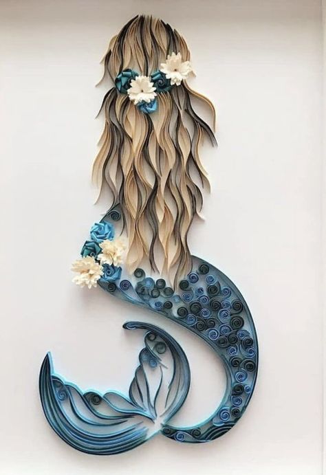 A Mermaid, Paper Cut, Long Hair, Crafts For Kids, Cut Out, Mermaid, For Kids, Paper Crafts, Frame