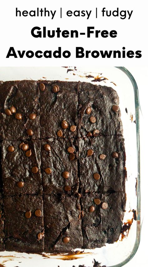 If you love super fudgy, chewy, and chocolatey brownies, then these avocado brownies are an absolute must-make! They are very moist, sweet, and just incredibly delicious! Plus, they are made with mostly healthy ingredients and they are super easy to prepare. Gluten-free avocado brownie recipe. #brownies #healthy #baking #chocolate Chocolate Avocado Brownies, Oat Cookie Recipe, Gluten Free Brownies Recipe, Healthy Baking Desserts, Real Food Snacks, Dairy Free Recipes Dessert, Banana Bread Recipe Healthy, Healthy Avocado, Avocado Brownies