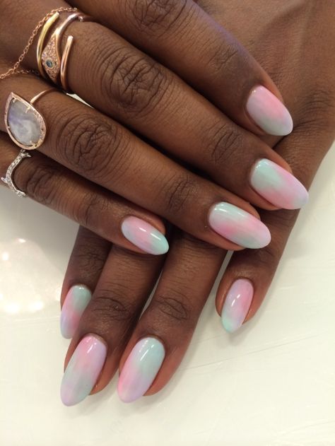 Occasion Nails, Cotton Candy Nails, Opal Nails, Water Color Nails, Pedicure Manicure, Design Nails, Designs Nail, Dark Nails, Nail Nail