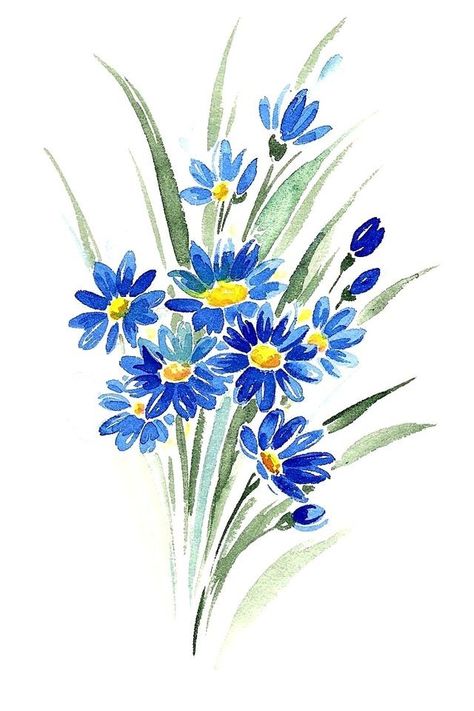 Flower Art Project, Watercolor Painting Ideas For Beginners, Easy Watercolor Painting Ideas, Beautiful Watercolor Paintings, Easy Watercolor Painting, Painting Flowers Tutorial, Easy Flower Painting, Art Project For Kids, Watercolor Painting Ideas