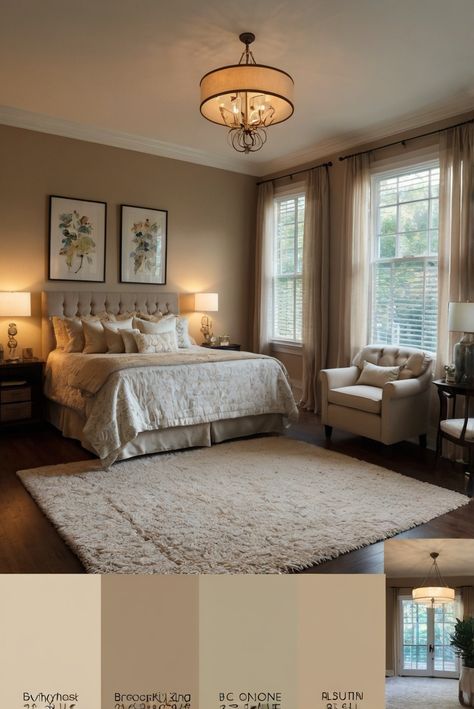 Discover the top choice for your bedroom in 2024 with BM Brookline Beige (HC-72). Find out why this color is a game-changer. #ad    Brookline Beige paint, Beige interior design, Neutral paint color, Beige wall paint #Colortrend #wallpaint2024 #color2024  #DIYpainting #DIYhomedecor #Fixhome Beige Accent Wall Bedroom, Bleeker Beige Benjamin Moore, Beige Bedroom Paint, Beige Wall Paint, Interior Design Neutral, Beige Interior Design, Beige Walls Bedroom, Beige Wall Paints, Trendy Paint Colors