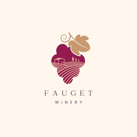 Templates Wine Branding Design Logos, Wine Brand Logo, Wine Logo Ideas, Wine Logo Design Ideas, Burgundy Branding, Winery Logo Design, Winery Branding, Bottle Logo Design, Grape Logo