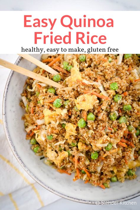 Fried Quinoa, Quinoa Fried Rice, Farro Recipes, Quinoa Recipes Healthy, Easy Quinoa, Quinoa Rice, Slender Kitchen, Fantastic Recipes, Quinoa Healthy