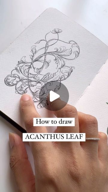 ANJALI SINGH I Botanical Artist on Instagram: "Here’s a little tutorial I tried out. Let me know if you want to see more videos like this! 🌿  . Acanthus leaves are super important in decorative art, they’re basically the core of it. There are so many ways to use them in ornamental designs. Here, I tried to show you the basic structure of the leaf. There’s a lot more to explore, so stay tuned!  Don’t forget to subscribe to my newsletter.  . Link in bio. 💌 . . . #acanthusleaf #decorativeart #arttutorial #arteducation #drawingtips #detaileddrawing #instart #artpractice #artcommunity #ornamental #artinspo" Acanthus Leaf Drawing Tutorial, Acanthus Leaf Drawing, Mughal Art Paintings, Natural Inspiration, Ornament Drawing, Mughal Art, Acanthus Leaves, Leaf Drawing, Ornament Tutorial