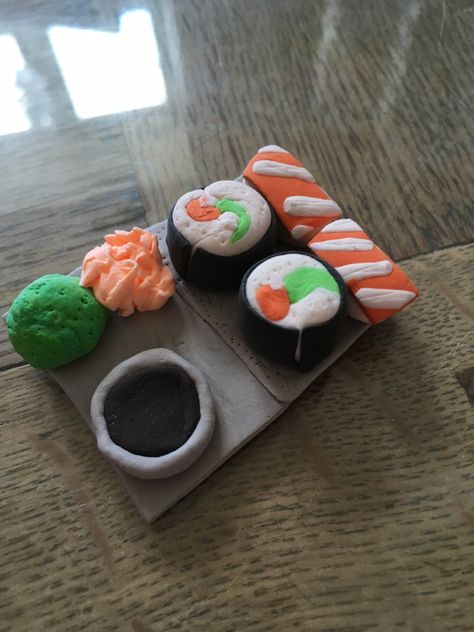 Sushi Air Dry Clay Sushi, Silk Clay Ideas, Sushi Clay, Clay Challenge, Clay Sushi, Clay Idea, Diy Air Dry Clay, Air Dry Clay Projects, Clay Crafts Air Dry