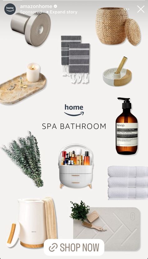 Spa Decor For Bathroom, Guest Bathroom Ideas Decor, Bathroom Aesthetic Ideas, Bathroom Spa Decor Ideas, Amazon Apartment Must Haves, Home Spa Bathroom, Apartment Needs, Spa Bathroom, Amazon Must Haves