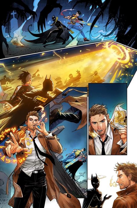 Dc John Constantine, John Constantine And Zatanna, Dc Constantine, Zatanna And Constantine, John Constantine Fanart, John Constantine Comic, Constantine Comic, Hellblazer Comic, Constantine Hellblazer