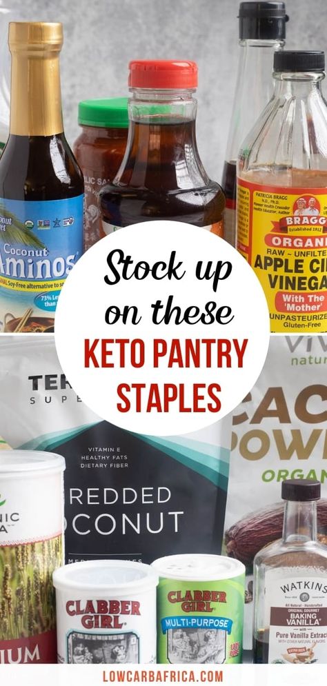 Keto Baking Ingredients List, Low Carb Essentials, Keto Staples List, Keto Fridge Staples, Keto Pantry Staples, Keto Staples Shopping List, Keto Pantry Staples List, Keto Must Haves, Keto Fridge