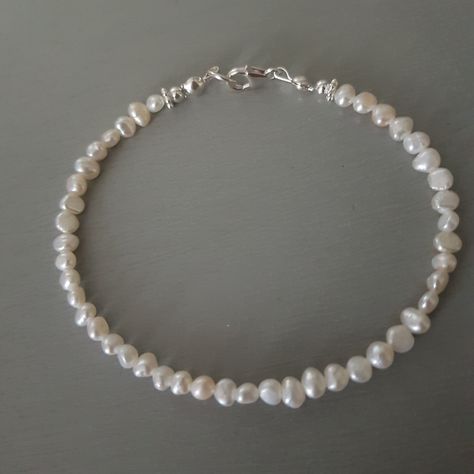 Mini Pearl Bracelet, Small Pearl Bracelet, Pearl Bracelet Stack, Real Pearl Bracelet, Siren Core, Baroque Pearls Jewelry, Real Pearl Jewellery, Silver Pearl Jewelry, Silver Pearl Bracelet