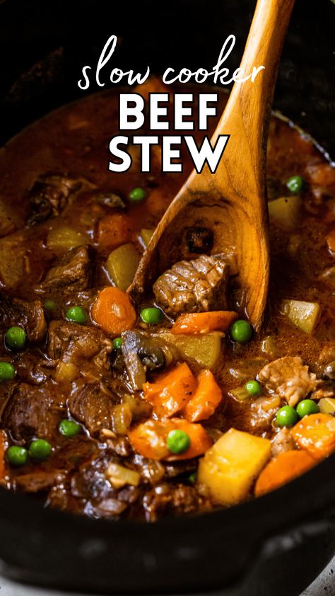 Slow Cooker Beef Stew is the ultimate comfort food! It’s perfect for those crisp fall evenings or chilly winter days when you crave something hearty and satisfying. #beef #slowcooker #crockpot #dinner #easydinners Crockpot Stew Beef Slow Cooker, Stew With Roast Meat, How To Make A Roux For Beef Stew, Beef Stew Packet Recipe, Beef Stew Sauce Recipe, Home Style Beef Stew, Beef Stew Brown Gravy, Slow Cooker Beef Tips And Potatoes, Beef Stew Creamy