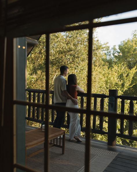 the sweetest cabin engagement session 🍾🏔️🌿 Cabin Birthday Photoshoot, Cabin Prenup Shoot, Gatlinburg Engagement Photos, Couple Cabin Photoshoot, Couple Cabin Aesthetic, Cabin Poses, Cabin Couple Pictures, Cabin Photoshoot Ideas, Cabin Photoshoot Photo Ideas