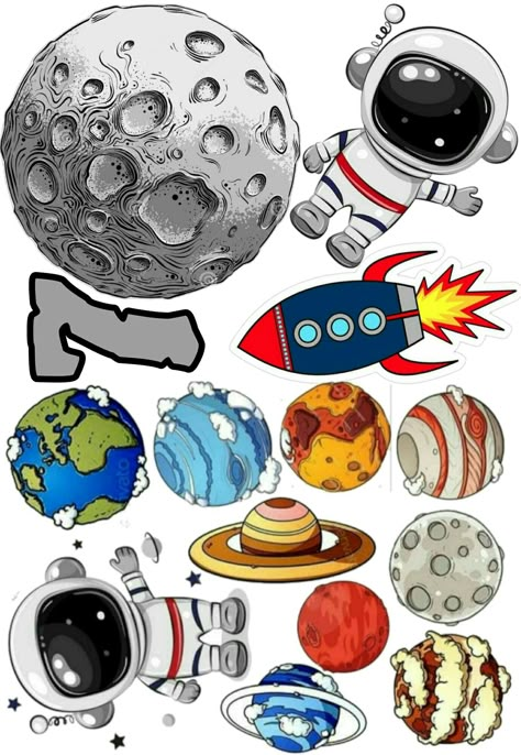 Space Cake Topper Printable Free, Solar System Cake Topper Printable, Astronaut Cake Topper Printable, Astronaut Cake Topper, Space Cake Topper, Congratulations Cake, Flower Border Clipart, Rodjendanske Torte, Baby Boy Cake Topper