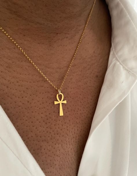 Life In Ancient Egypt, Gold Dainty Necklace, Cross Necklace Gold, Ankh Symbol, Egyptian Ankh, Symbol Of Life, Ankh Cross, Ankh Necklace, Luxury Jewelry Box