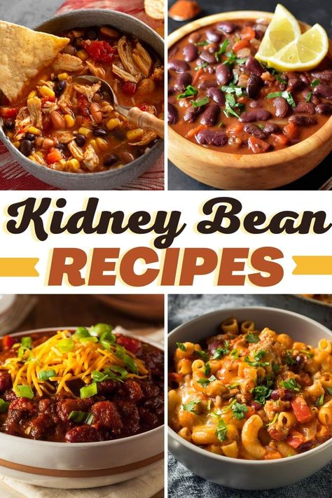 These simple kidney bean recipes are so easy to make! From chili to salad to mac and cheese, kidney beans are a welcome addition to any meal. Recipes Using Kidney Beans, Kidney Bean Meals, Kidney Beans Recipes Healthy, Kidney Bean Casserole Recipes, What To Make With Kidney Beans, Bean Mexican Recipes, Red Bean Recipes Easy, Canned Kidney Beans Recipes, Baked Kidney Beans Recipe