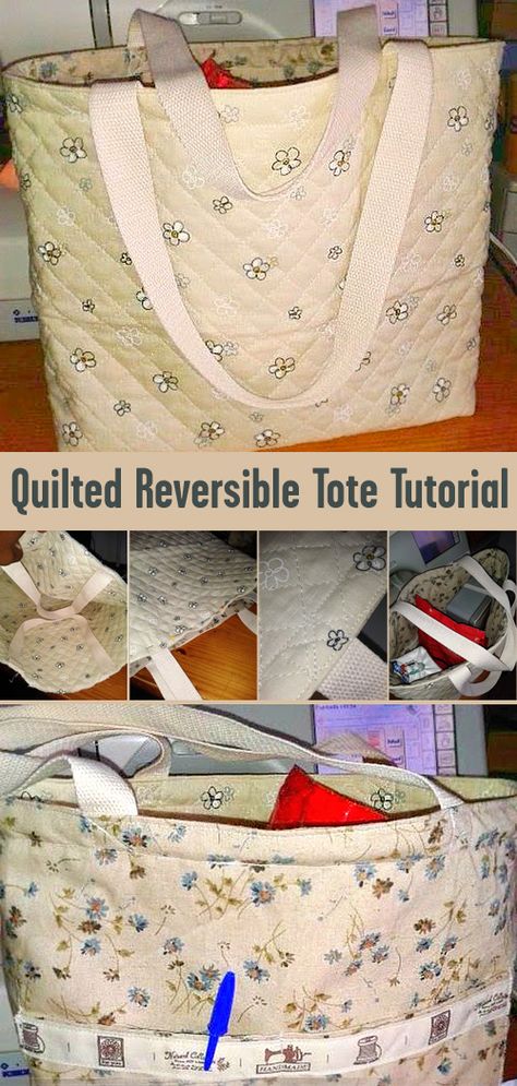 Free Quilted Tote Bag Patterns, Reversible Tote Bag Pattern Free, Quilted Purses And Bags Free Pattern, Quilted Bags And Totes Patterns, Quilted Bag Patterns Free, Quilted Tote Bags Tutorial, Quilted Tote Bags Patterns, Pre Quilted Fabric, Purse Diy