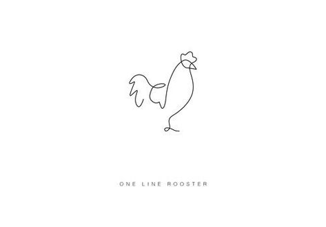 One Line Animals, Chicken Tattoo, Rooster Tattoo, One Line Tattoo, Tattoo Animal, Maori Tattoos, Easy Draw, Petit Tattoo, Skin Drawing