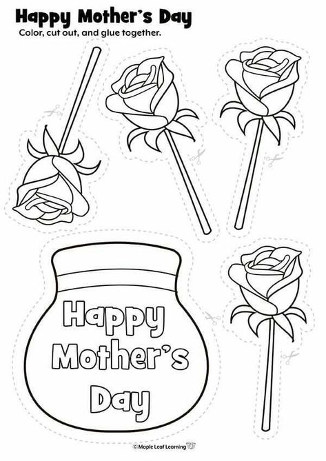 Mothers Day Crafts Preschool, Mothers Day Cards Craft, Mother's Day Crafts For Kids, Mothers Day Coloring Pages, Mother's Day Printables, Mother's Day Projects, Penanda Buku, Free Printable Crafts, Mother's Day Activities