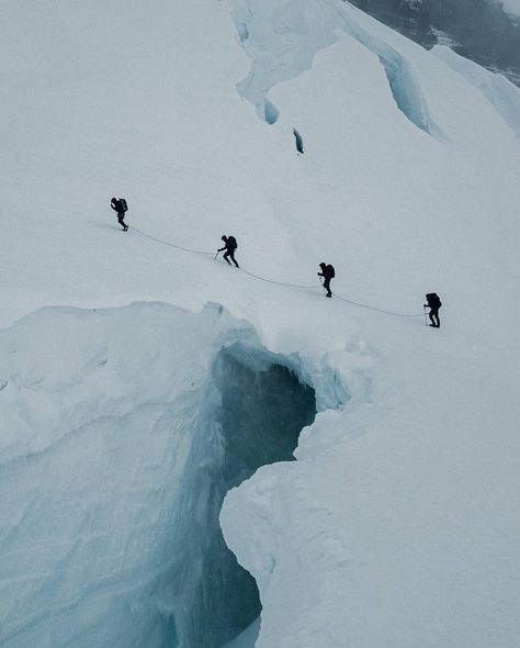 Glacier texture inspiration During the ascent of the Beerenberg Volcano, we crossed the formidable Kronprins Olavs Bre and encountered a striking sight. A deep crevasse slicing through the glacier. This rift, captured in the second photo, became the wellspring of inspiration for the dial of our Glacial Rift Limited Edition. Thank you @kasper.hoglund for texture photos, and @byaksel for documenting our expedition to Jan Mayen. Glacier Aesthetic, Vault Aesthetic, The Last Ride, House Canvas, The Ascent, Last Ride, Texture Inspiration, Mountain Climbing, Ski Trip