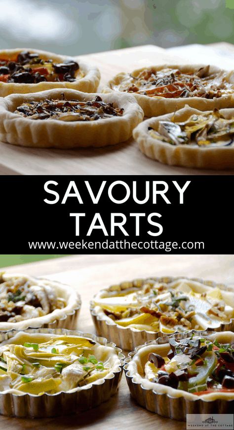 Mini Tarts Savory, Tart Recipes Savory, Tart Pastry, Savoury Tarts, Breakfast Tart, Savory Tarts, Kitchen Witch Recipes, Tartlets Recipe, Puff Pastry Tart