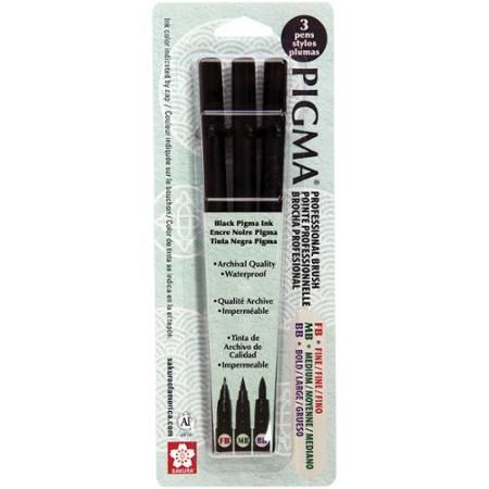 Note: Used my artist Mark Kowalchuk. $7.92 Pigma Professional Brush Pen 3/Pkg-Fine, Medium, Bold - Walmart.com Sakura Pens, Technical Pen, Brush Markers, Rose Drawing, Brush Pens, Drawing Supplies, Color Ink, Pen Tool, Black Set