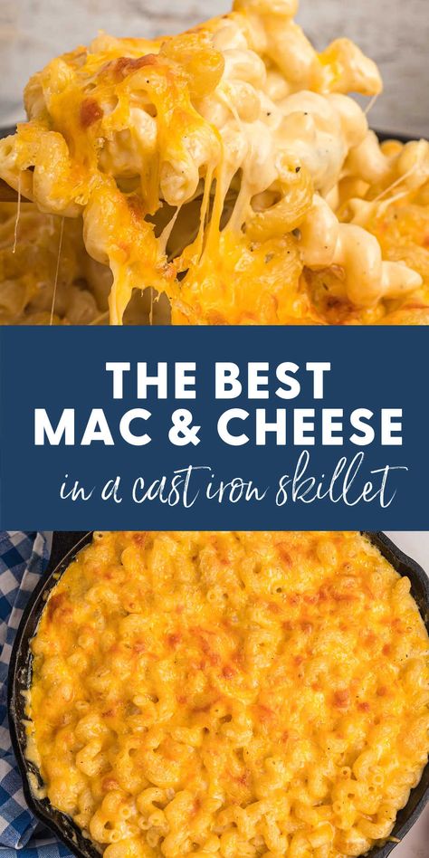 Cast Iron Recipes Dinner, Delicious Mac And Cheese, Cast Iron Skillet Recipes Dinner, Skillet Mac And Cheese, Stovetop Mac And Cheese, Iron Skillet Recipes, Best Mac And Cheese, Best Mac, Cast Iron Skillet Recipes