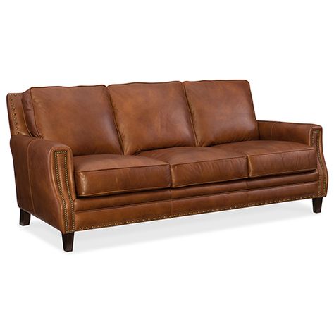 Hooker Furniture Exton Brown Stationary Sofa Ss387 03 087 | Bellacor Hooker Furniture Living Room, Genuine Leather Sofa, Sofa Review, Rolled Arm Sofa, Leather Roll, Leather Couch, Hooker Furniture, Leather Furniture, Sofas And Chairs