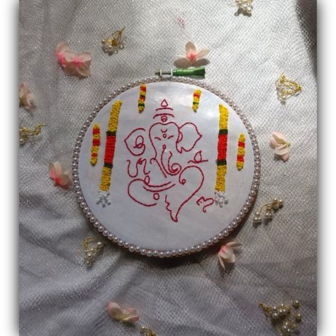 Ganesh Embroidery, Embroidery Hoop Art Diy, Bappa Morya, Trendy Blouse, Ganpati Bappa, Trendy Blouse Designs, Trendy Blouses, Hand Embroidery Art, Embroidery Hoop Art