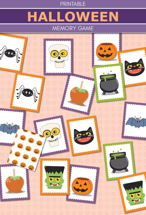 Christmas Ornaments Diy Kids, Free Halloween Printables, Halloween Advent Calendar, Image Halloween, Halloween Matching, Halloween Printables Free, Memory Match Game, Halloween Classroom, Halloween Games For Kids