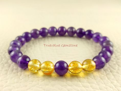 Crystal Bracelets Diy, Unique Beaded Bracelet, Black Tourmaline Bracelet, Amethyst And Citrine, Citrine Bracelet, Message Bracelet, Black Onyx Bracelet, Lava Bracelet, Beaded Bracelets Tutorial