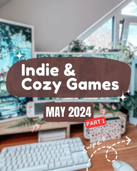 Part 1 - Upcoming Indie & Cozy Games in May for PC & Nintendo Switch! 🥰 This month is full of new game releases, so I had to split all the games in 3 parts. 🙌🏻 The next parts will be posted within the next days. 🥰 #cozygames #cozygaming #cozygamingsetup #gaming #nintendoswitch #pcgaming #videogames #cozygamingcommunity Cosy Games, Best Indie Games, Cozy Games, Relaxing Game, Cozy Gaming, Cozy Weekend, Cute Games, New Game, Stardew Valley