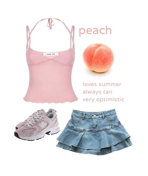 Peach Tank Top Outfit, Peach Outfit Aesthetic, Pink Top Outfit, Skirt Sneakers, Peach Clothes, Peach Tank Top, Peach Shorts, Outfit Png, Tank Top Outfits