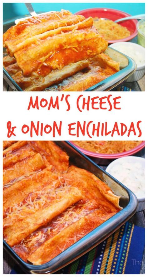 Want to make enchiladas that your friends and family will rave about? Get the recipe for my mom's famous Cheese & Onion Enchiladas. Cheese And Onion Enchilada Recipe, Cheese Onion Enchiladas, Cheese And Onion Enchiladas, Enchiladas Mexicanas, Mexican Food Recipes Enchiladas, Easy Enchilada Recipe, Mexican Enchiladas, Easy Enchiladas, Cheese Enchiladas