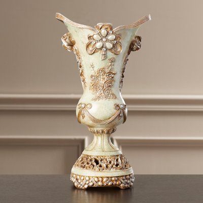 Astoria Grand Novelty Vase Vases On Mantle, Victorian Vases, Blue Gray Gold, Antique Urn, Recycled Glass Vases, Provincial Furniture, Beautiful Vases, Grey Vases, Romantic Era