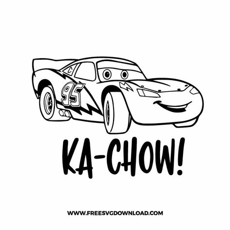 Lightning Mcqueen Quotes, Lightning Mcqueen Drawing, Ka Chow, Flash Mcqueen, Disney Free, Car Silhouette, Car Tattoos, Free Cut Files, Free Svg Files