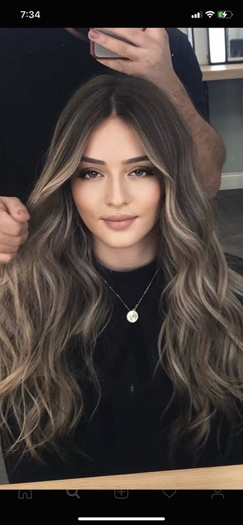 Balayage Dark Base, Bayalage With Babylights, Outfit Ideas For A Quinceanera Guest, Dark Brown Bayalage Hair Ash, Dimensional Blonde Balayage On Dark Hair, Light Brown Ombre Balayage, Hair Contouring Brunette, Balyage Long Hair Brunettes Dark, Beige Balayage On Dark Hair