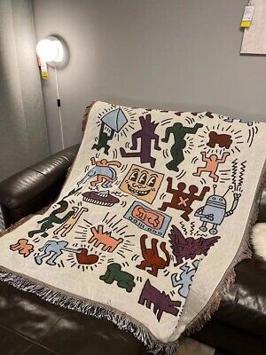 Top Rated Keith Harring Graffiti Color Woven Tapestry Blanket Throws LGBTQ Decor, Home Decor Geometric Blanket, Chic Sofa, Tapestry Blanket, Tapestry Bedroom, Comfy Blankets, Sofa Throw Blanket, Woven Tapestry, Sofa Blanket, Graffiti Wall