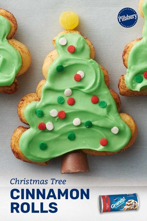 Serve this cinnamon roll Christmas tree for breakfast or dessert. Either way, family of all ages will bond over their love of this special treat—and special memory. Cinnamon Bun Christmas Tree, Christmas Tree Shaped Cinnamon Rolls, Cinnamon Roll Christmas Trees, Christmas Tree Deserts, Cinnamon Roll Tree, Christmas Tree Cinnamon Rolls, Cinnamon Roll Christmas Tree, Cinnamon Roll Christmas, Christmas Breakfasts