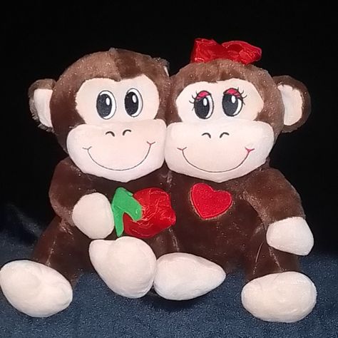 Dan Dee Monkey Lovers Couple Plush Stuffed Animal Valentine's Love Stuffed Animal, Valentines, Toys, Animals, Plus Fashion, I Love, Outfit Inspo, Jeans Shoes, My Favorite