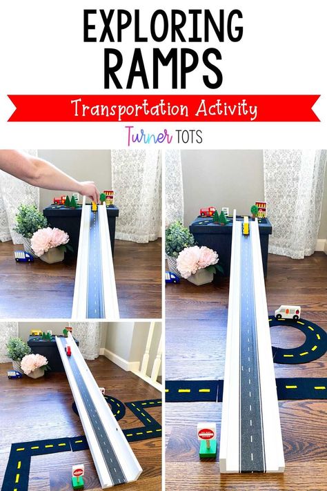 Ramps For Preschoolers, Prek Transportation, Transport Activities, Transportation Preschool Activities, Fall Sensory, Car Ramp, Fine Motor Practice, Transportation Activities, Car Activities