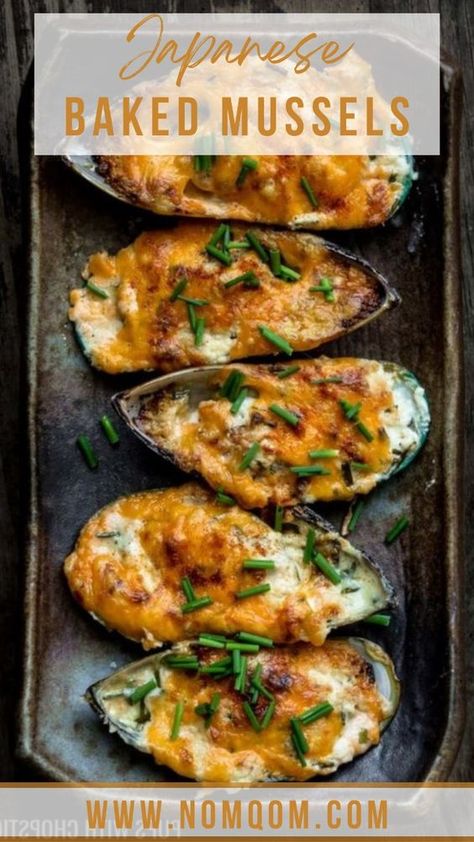 Savor the flavors of the sea with this Japanese Baked Mussels Recipe! 🐚💫 Elevate your dining experience with succulent mussels topped with a savory mayo-Panko crust, baked to golden perfection. Ideal for impressing guests or treating yourself to a gourmet meal at home. Dive into a world of exquisite taste! #JapaneseMussels #SeafoodDelight Italian Leaf Cookies Recipe, Baked Mussels Recipe, Mussel Meat Recipe, Mussel Recipes, Baked Mussels, Mayo Sauce, Mussels Recipe, Food Van, Pizza Sauce Recipe