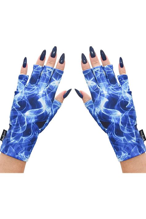 ManiGlovz - Anti UV Gloves for Gel Manicures Using Gel Lamp Dryers, Driving, Lounging and More, Fingerless Gloves That Shield Skin from The Sun and Nail Lamp, Outdoor Gloves, Making Waves Print Nail Gloves, Moisturizing Gloves, Waves Print, Gel Lamp, Uv Nail Lamp, Gloves For Women, Uv Nails, Wave Print, Making Waves